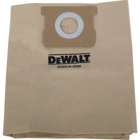 Sac à poussière pour aspirateur 20L DXVA194204 – Pack de 3 sacs en papier – Collecte efficace des poussières fines – Compatible DeWALT