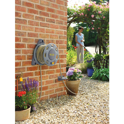 Wall-Mounted 30m Hose Reel with 15m Hose : Easy-to-install Wall-mounted  Hose Reel with