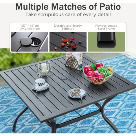 PHIVILLA Garden Table and Chairs Set of 5 Patio Table Chairs Metal Outdoor Bistro Garden Furniture Sets Weather-resistant