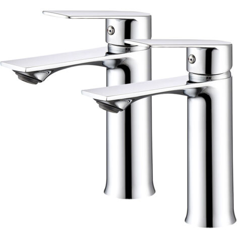 Ubeegol – Mitigeur de lavabo chromé en acier inox – Hauteur 187mm, hauteur sous bec 128,5mm – Installation monotrou – Débit 8,4L/min (1/5)