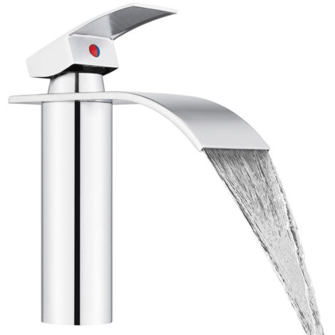 Ohpa – Mitigeur de lavabo cascade chromé – Acier inoxydable SUS304 – Hauteur 175mm, hauteur sous bec 106mm – Économie d'eau intégrée