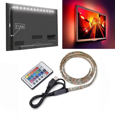 ruban LED 2M  5v USB 24 touches télécommande