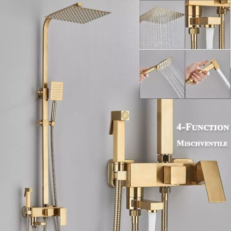 Zamery – Colonne de douche multifonction – Douche de pluie, douche à main, pulvérisation bidet – Tuyau flexible 59 pouces – Buses en caoutchouc souple