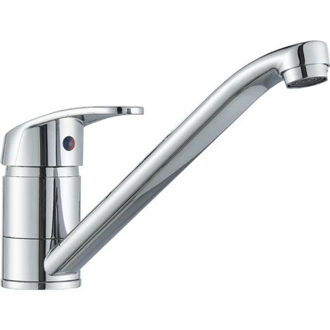 Robinet Cuisine Chromé Mitigeur Cuisine Pivotant À 360° Robinet pour 1 Trou Laiton (1/5)