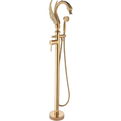 Zamery – Robinet de baignoire en laiton massif – Mitigeur à 2 fonctions avec douchette – Finition noire moderne – Installation flexible (1/5)