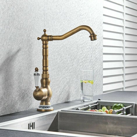 Robinet de lavabo simple bec bas Néo Classique Tiffany pour eau