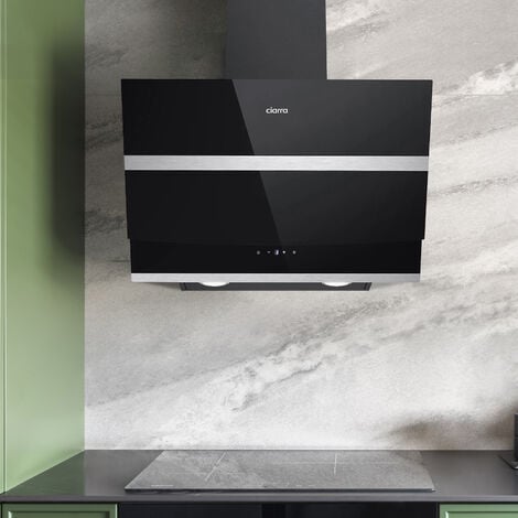 Hotte Aspirante 60cm APP Contrôle 650m3/h Booster A+++ Recyclage Ciarra 736NBK60