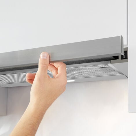 CIARRA Hotte Tiroir 60cm 370 m3/h A++ Téléscopique Recyclage Evacuation Inox CD6906DS