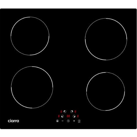 Plaque Induction 59cm 6000W Minuterie Touche Sensitive CIARRA Table de cuisson CD4BIH-D