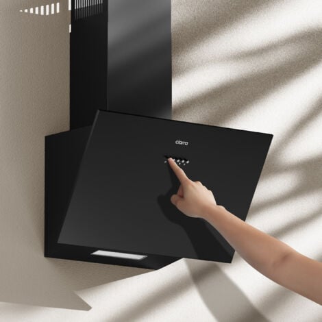 Ciarra Hotte inclinée 60cm classe 650m3h 3 vitesses évacuation ou recyclage noire