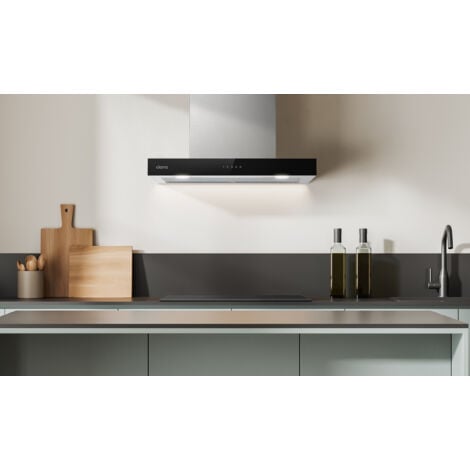 Hotte Murale 60cm Tactile Wi-Fi Connecté 650m3/h A+++ Booster 4 Vitesses Inox Ciarra CBCS6102