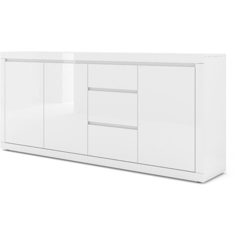 Cómoda BELLO BIANCO 4 195 cm estilo italiano blanco mate / blanco brillante