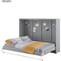 Cama abatible Lenart Concept Pro CP04 140x200 horizontal gris mate