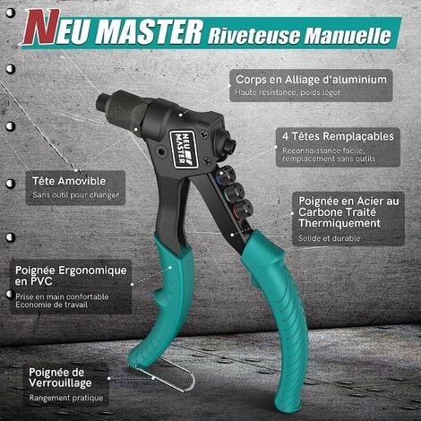 Outil de Riveteuse électrique, Large Application de Pistolet à Riveter sans  Fil pour Clou de Fer (Prise UE)