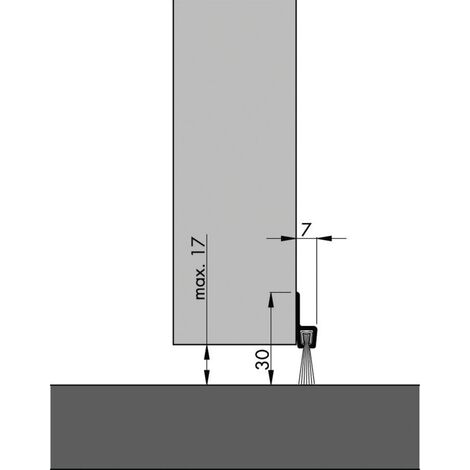Profil brosse pour bas de porte pré-percé IBS - Hauteur de brosse : 13.5 mm - Hauteur de profil : 18 mm - Longueur du profil : 3000 mm - Finition : aluminium anodisé - ELLEN