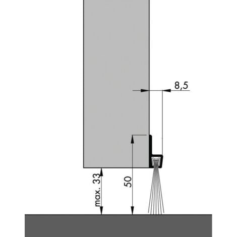 Bas de porte aluminiumà brosse IBS60 100cm - ELLEN - 0308401D