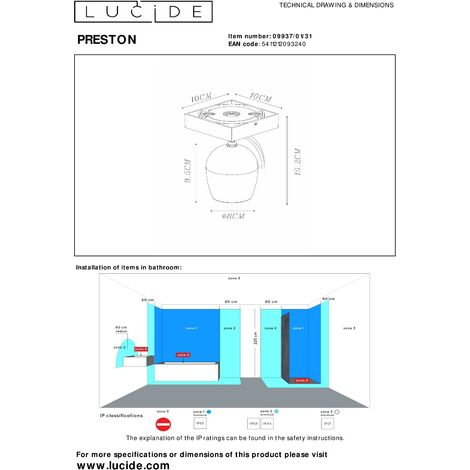 Lucide TUBE - Spot plafond - Ø 9,6 cm - 1xGU10 - Blanc
