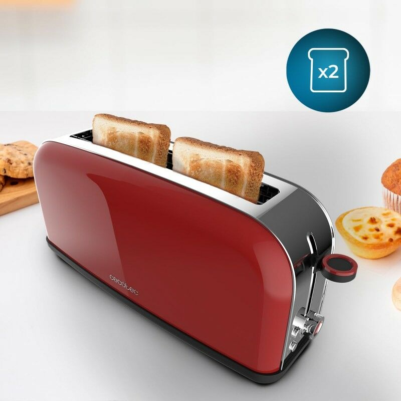 Cecotec Tostador vertical Toastin' time 850 Inox, 850W de Potencia