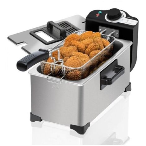 Cecotec – Friteuse électrique 3L – 2000 W – Température ajustable jusqu’à 190 ºC – Filtre OilCleaner pour huile propre – Cuve inox et panier compatibles lave-vaisselle (1/5)