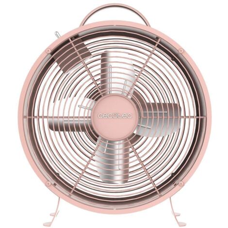 Cecotec - Ventilateur de Table EnergySilence 400 RetroDesk Pink - 25 W, Diamètre 63 cm, 4 pales, 2 Vitesses, Design Soigné (1/5)