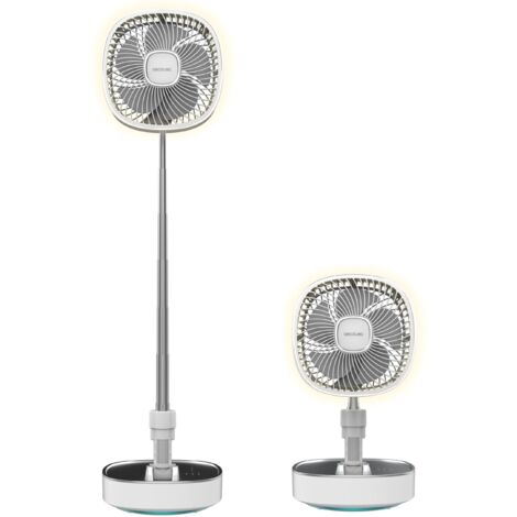 Cecotec Ventilateur portable pliable with Light LED EnergySilence 1000 FoldAir Portable. Batterie 8000mAh, oscillation automatique, 10 pouces, 3 vitesses, lumière 3 tons et contrôle tactile. (1/5)