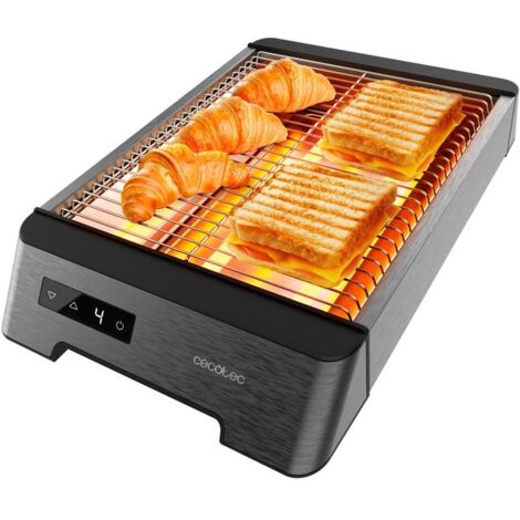 Cecotec – Grille-pain plats NiceSlice Touch – 1000 W – 6 niveaux de grillage – Acier inoxydable – Contrôle tactile – Plateau ramasse-miettes
