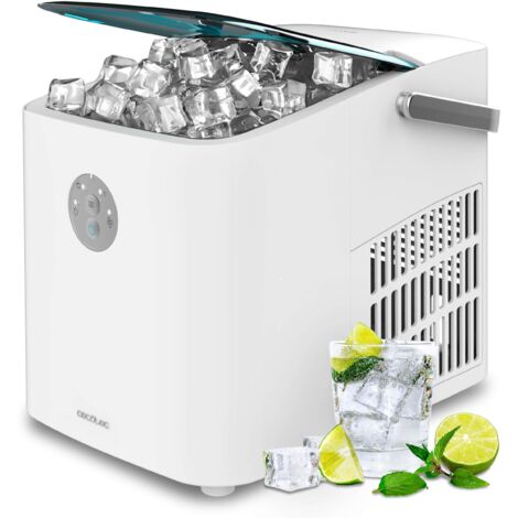 Cecotec – Machine à glaçons 12 kg/jour – Glaçons en 6-8 min – 2 tailles de cubes – Fenêtre de contrôle – Auto-nettoyage – Puissance 120W