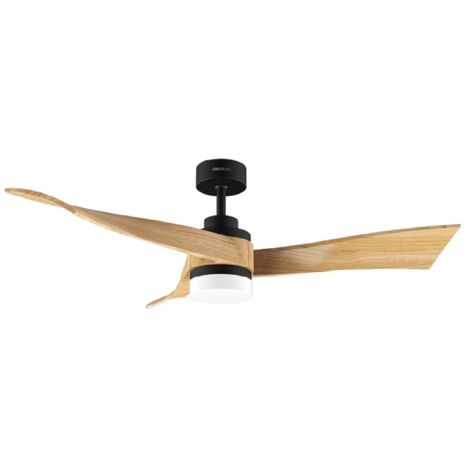 Cecotec Ventilateur de plafond de avec lumière EnergySilence Aero 5285 LightWood. 40W, Diamètre 52", Moteur DC, Télécommande, Lumière LED de 18W, Minuterie programmable, Mode hiver-été