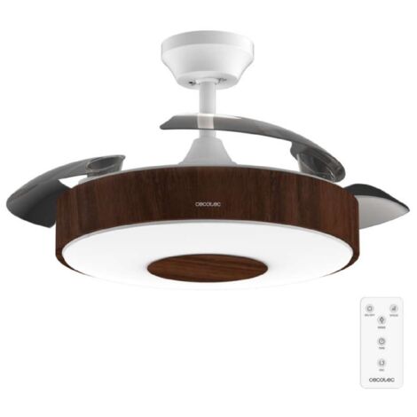 Cecotec – Ventilateur de plafond 106 cm – 6 vitesses – Moteur DC 35W – Lampe LED – Mode été/hiver – Pales rétractables darkwood (1/5)
