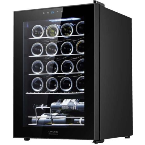 Cecotec – Cave à vin de service 20 bouteilles – Température réglable 5-18ºC – Système silencieux 39 dB – Design noir moderne (1/5)