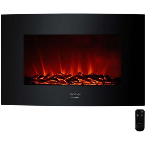 Cecotec Cheminée électrique décorative 35” avec télécommande ReadyWarm 3510 Curved Flames. Puissance maximale 2000 W (1/5)