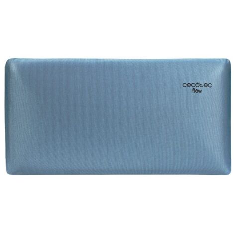 Cecotec Almohada Flow Luxury 90 cm. 100% Viscoelástica, Firmeza Medio-Alta, Núcleo con Carbono Activo, Tacto Extra Suave, Funda Transpirable Azul Metalizada, Antiácaros y Antibacterias (1/4)