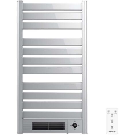 Cecotec – Sèche-serviettes électrique 2000 W – Chauffage céramique 1500 W – Écran LED – Télécommande – Minuterie 24h – Protection IPX1