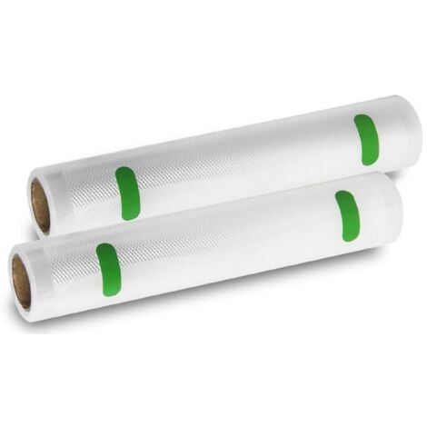 Cecotec Rouleaux Gaufrés Set de 2 Rouleaux Moyens 20 x 600 cm. Convient pour la cuisson à basse température, Surface gaufrée, Sans BPA. des tailles de sacs personnalisées.