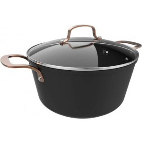 Casserole of 28cm of en aluminium forgé, of 7,1 L of capacité. Avec une base à induction de 4 mm deof et un revêtement antiadhésif Teflon® Platinum Plus de haute qualité, 100 % sans of PFOA. (1/5)