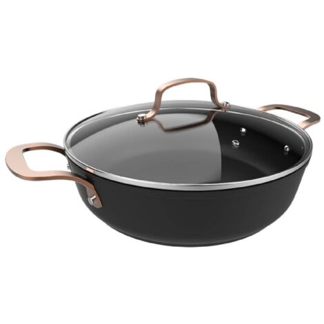 Cecotec Low Pot Polka Fantasy 28 Low Pot Golden. 28 cm, Capacité 7,1 L, Aluminium forgé, Revêtement antiadhésif Platinum Plus Teflon, Sans PFOA, Convient à tous les types of de cuisinières, Couvercle. (1/4)