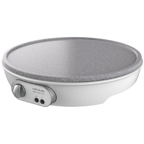 Cecotec – Crêpière électrique 1000 W – Revêtement antiadhésif RockStone – Température réglable – Inclus : répartiteur et spatule