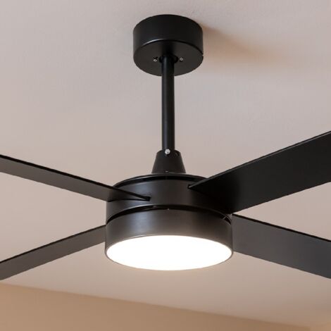 Ventilateur Plafond Cecotec EnergySilence Aero 5600 Connecté - Lumière LED WiFi - 52" Noir Aqua IP44