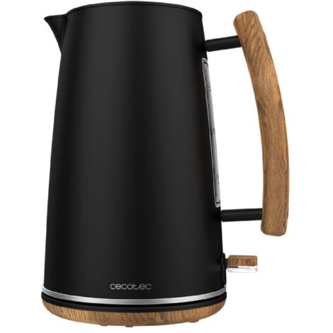 Cecotec – Bouilloire électrique 1,7L 3000W – Acier inoxydable avec finitions en bois – Filtre anticalcaire – Système de sécurité automatique
