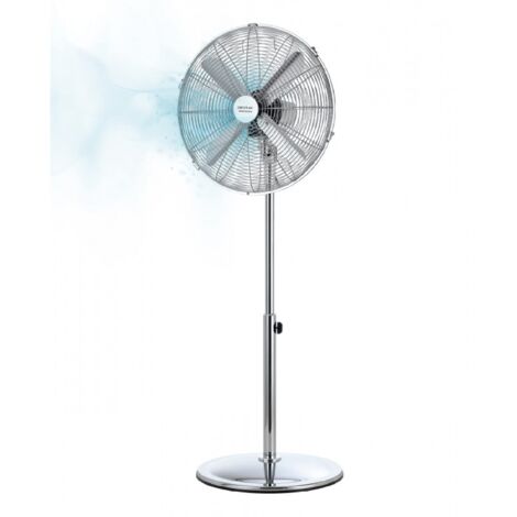 Cecotec Ventilateur sur Pied EnergySilence 620 Retrostyle: 50 W Finition Chromée Diamètre 16" avec 4 Pales