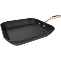 Gril de 28 cm de aluminium forgé, withwith revêtement antiadhésif de revêtement antiadhésif Platinum Plus Teflon™ de haute qualité, 100 % free de PFOA.