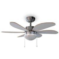 Cecotec – Ventilateur de plafond avec lumière – Moteur en cuivre 50W – 3 vitesses – 6 pales aérodynamiques – Diamètre 81 cm – Fonction été/hiver