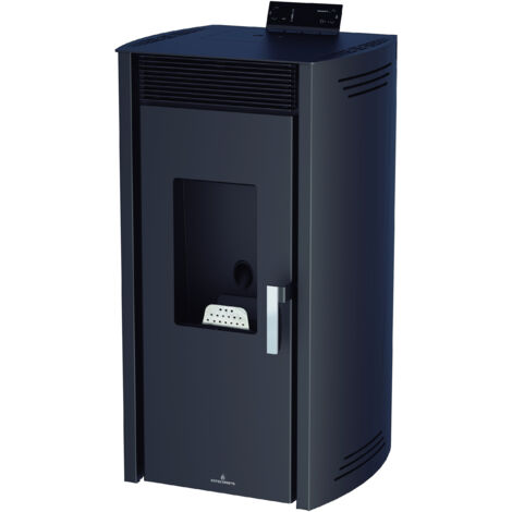 BRONPI - TermoEstufa de Pellet Color Negro Modelo NOA-H-NE de 16 kW