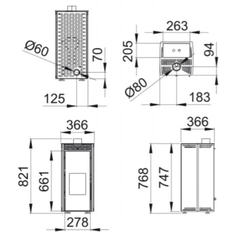 BRICOSOL ESTUFA DE PELLET SIN ELECTRICIDAD BRONPI MODELO FREE 6 KW MARFIL
