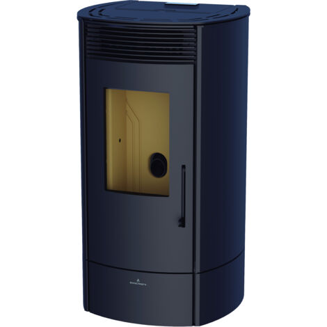 BRONPI - Estufa de Pellet Color Negro con Wifi Incluido De Serie Modelo TREBOL-NE de 9 kW