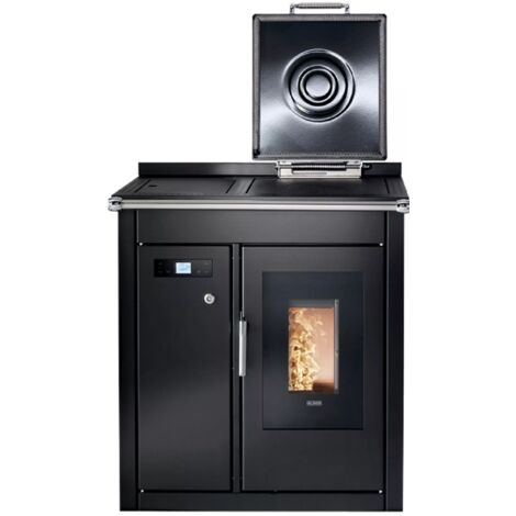 BRICOSOL COCINA DE PELLETS KLOVER MODELO SMART 80 BT Negro