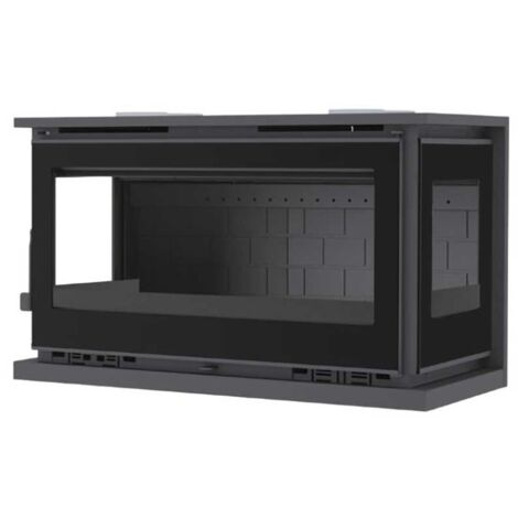Insertable de leña a 3 caras con turbinas FM IT-103 FK 13,5kW interior en fundición