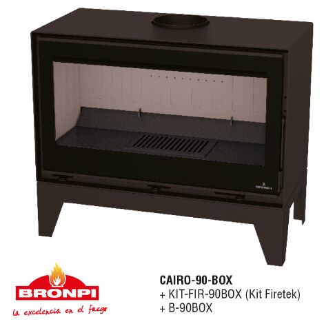 Estufa de leña insertable bronpi modelo cairo 110 - kit vermiculita