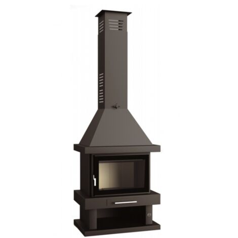 Chimenea Leña  FM Modelo C-200 K Interior Vermiculita y Cristal Serigrafiado. (1/2)