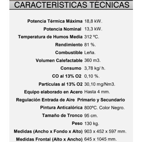 Insertable de leña con turbina IT-100 FK + Regalo directo